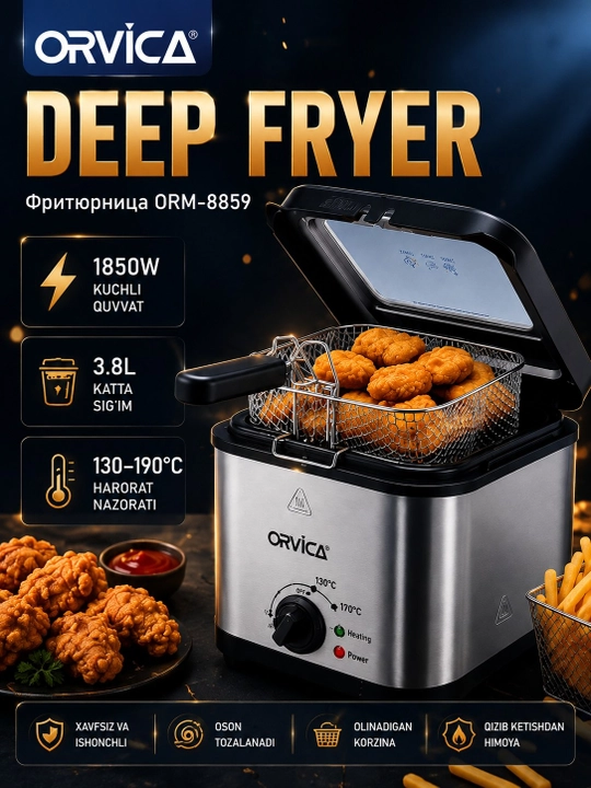 Фритюрница ORVICA ORM-8859 3,8 л 1850 Вт - 