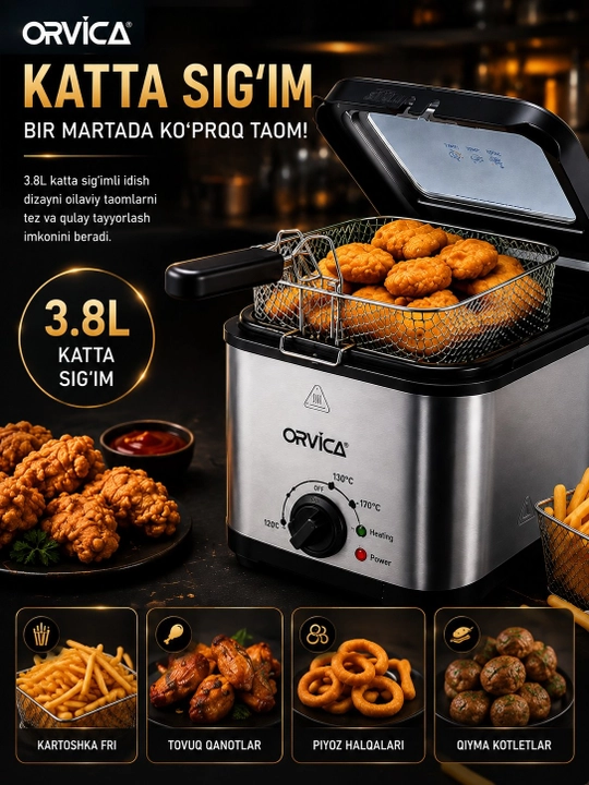 Friturnitsa ORVICA ORM-8859 3,8 L 1850W