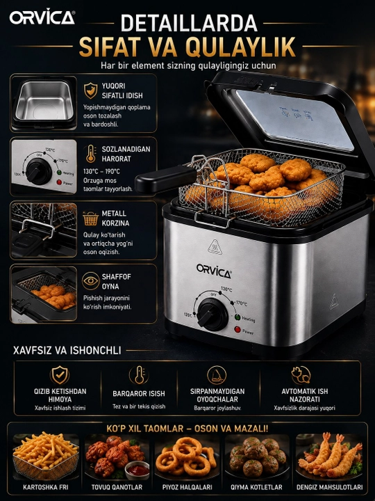 Friturnitsa ORVICA ORM-8859 3,8 L 1850W