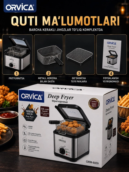 Friturnitsa ORVICA ORM-8859 3,8 L 1850W