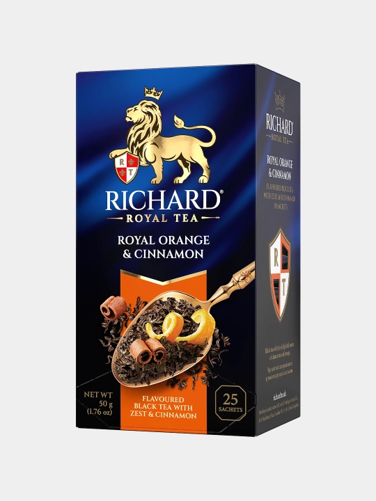 Qora choy Richard "Royal Orange & Cinnamon", 25 ta paketcha