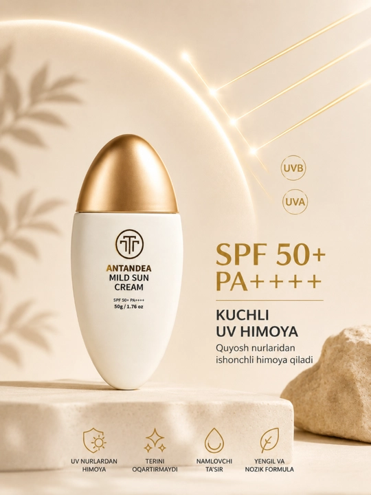 TOM TIT TOT Antandea Mild Sun Cream SPF50+ PA++++ 50 g quyoshdan himoya kremi - 