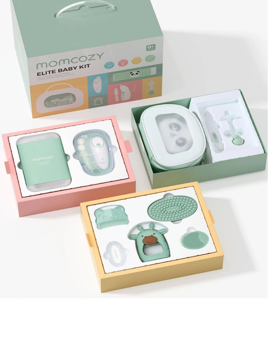 Momcozy Elite Baby Kit CK019 chaqaloqlar uchun sovg‘a to‘plami, 10+ buyum