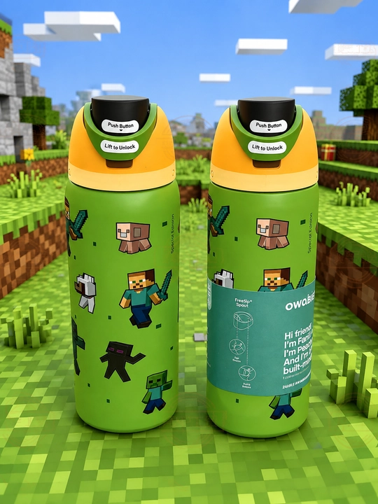 Minecraft uslubidagi suv idishi 710 ml, sport butilka, ichimlik uchun termos idish