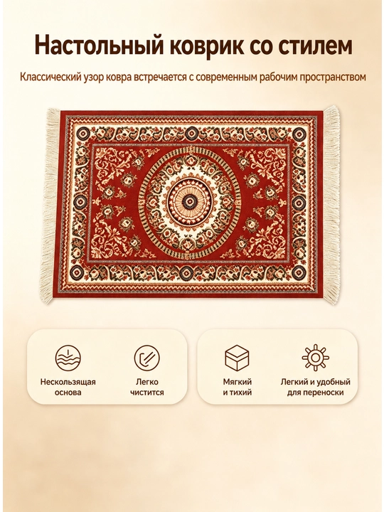 Коврик для мыши из персидского ковра, нескользящий коврик для мыши