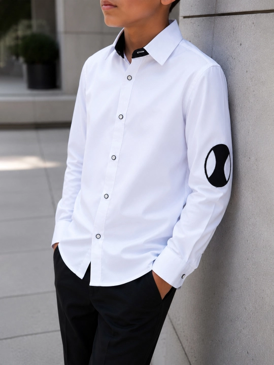 Белая рубашка для детей школьного возраста Slim Fit - 