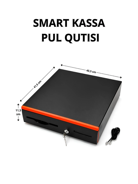 Smart pul yashigi 7 ta kupyura va 5 ta tanga bo'limli metall kassa qutisi