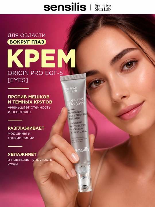 Крем для глаз Sensilis Origin Pro EGF-5 Eyes против мешков, темных кругов и морщин - 