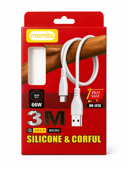 Inomitu Micro USB кабель 66W 3 метра —силиконовый кабель для быстрой зарядки и передачи данных