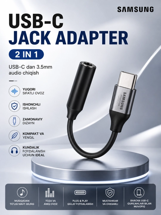 Samsung USB Type-C audio adapteri → 3,5 mm - 