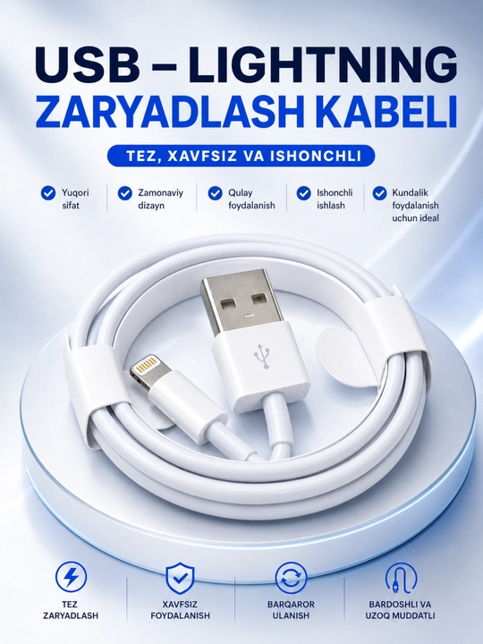 USB Lightning Кабель для зарядки и передачи данных – быстрый, прочный и надежный - 