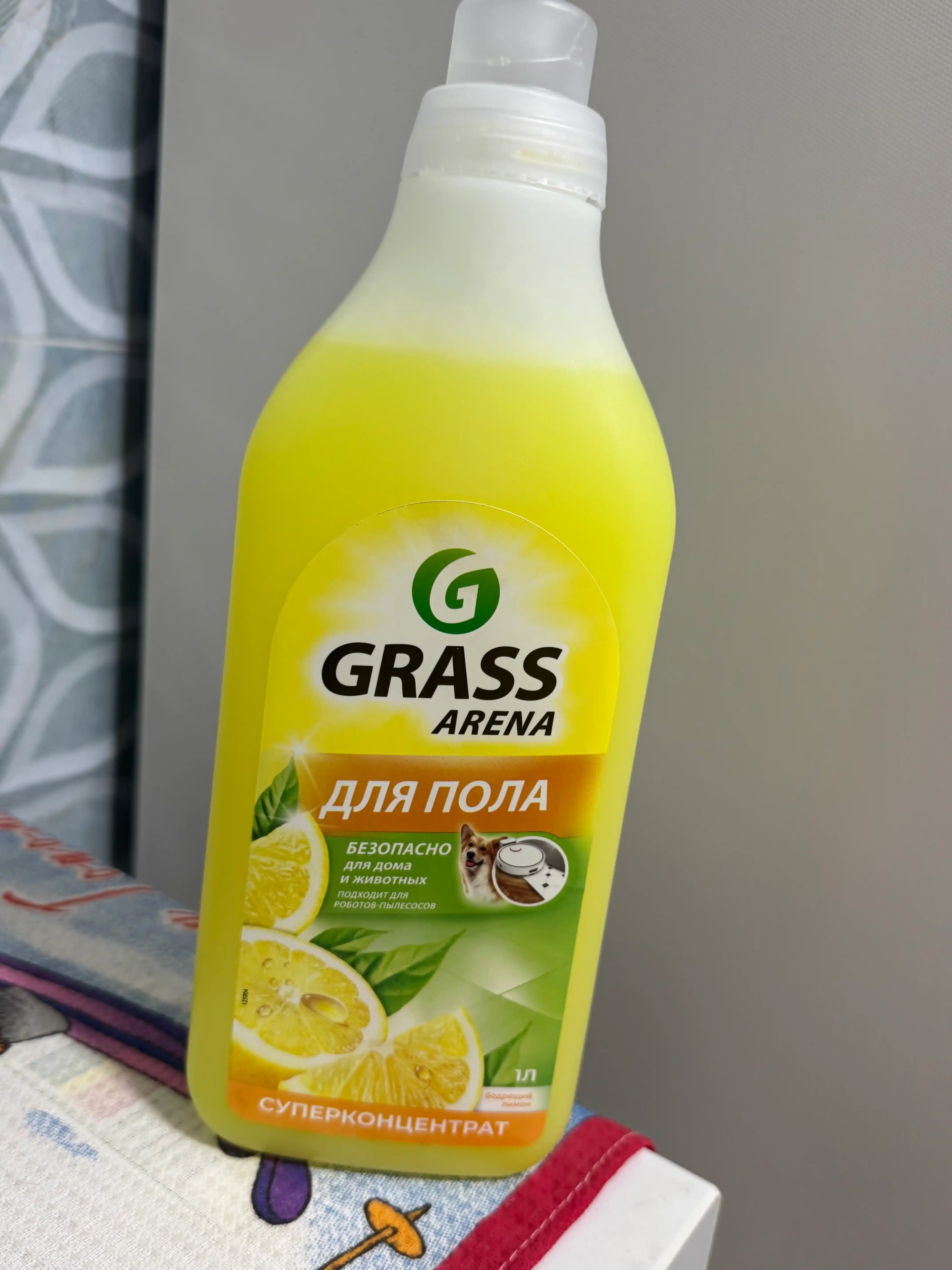 Средство для пола с полирующим эффектом Grass Arena Лимон, 1 л