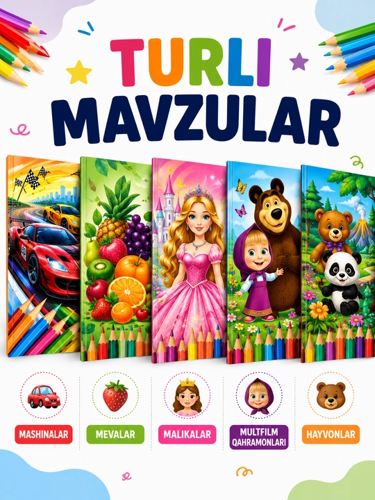 Rang berish kitoblari to‘plami 20 dona - 16 sahifa - 3+ yosh - Aralash dizayn