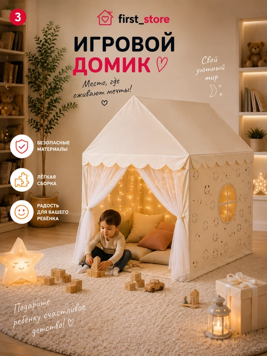 Bolalar o‘yin chodiri, bolalar va o‘yinchoqlar uchun uycha, uy va ko‘cha uchun