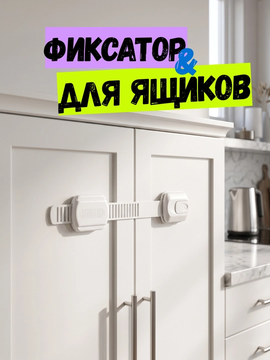 Замки-блокираторы для мебели, 3 шт. — защита детей от дверей и ящиков - 