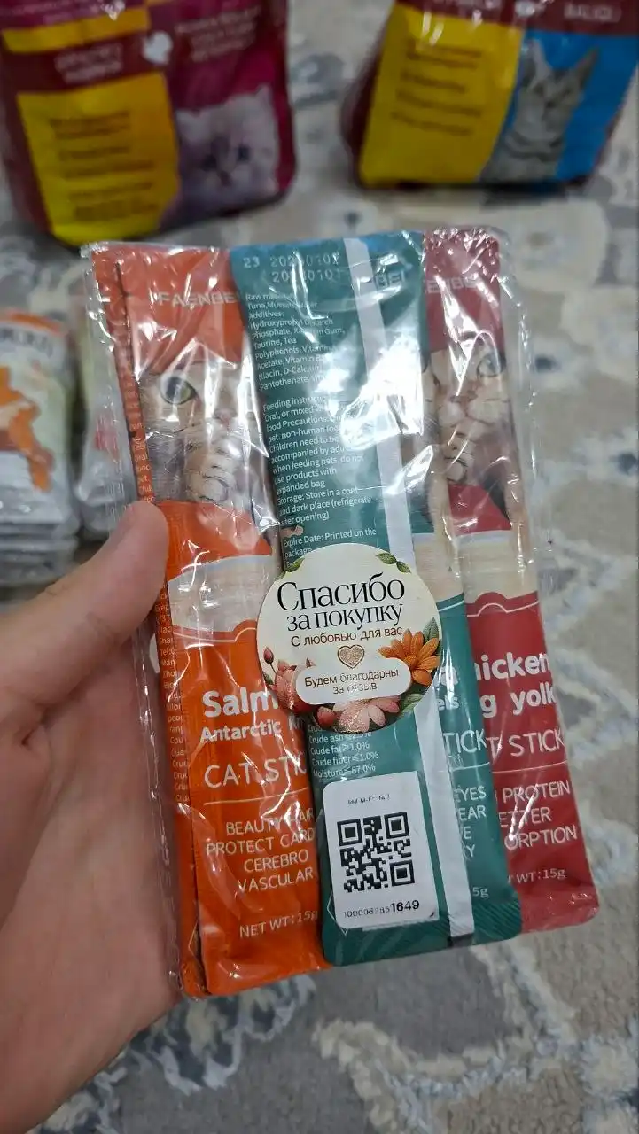 Лакомство для кошек Faenbei "Pet Snaks", ассорти из 3 вкусов
