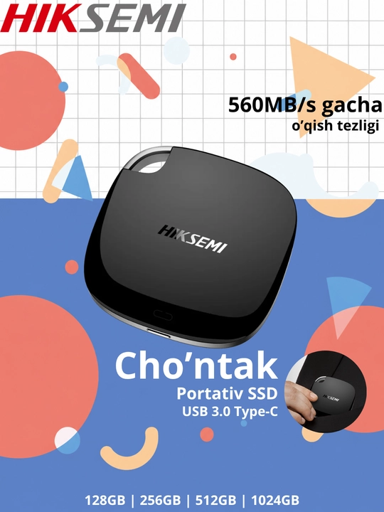 Hiksemi tashqi qattiq xotira SSD qurilmasi