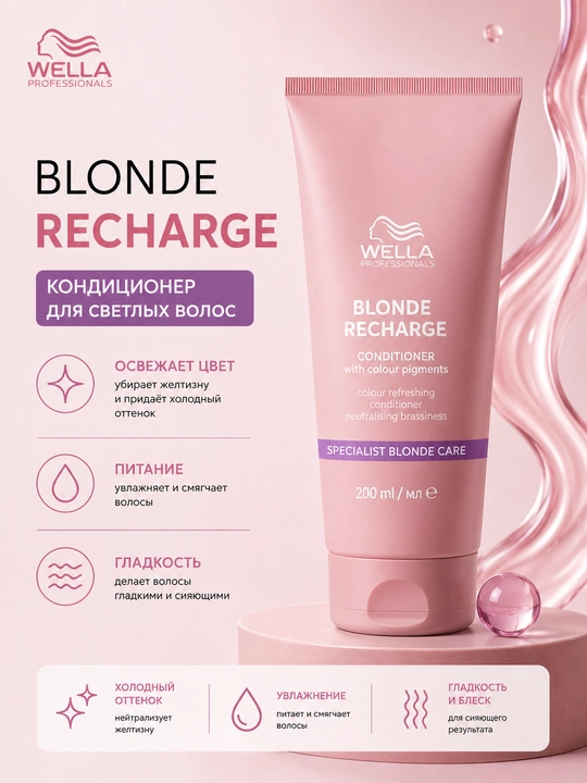 COOL BLONDE Оттеночный бальзам для холодных светлых оттенков волос 200 мл - 