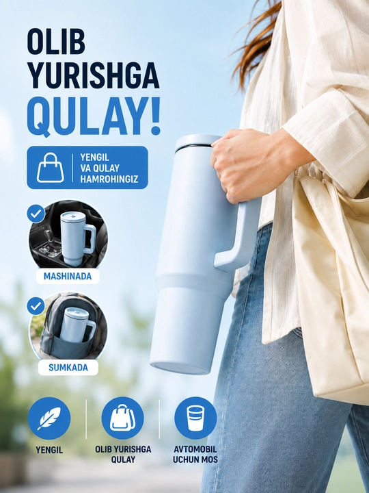 Termos, ssiqqa chidamli zanglamaydigan po‘latdan termos, choy va suv uchun termokrujka