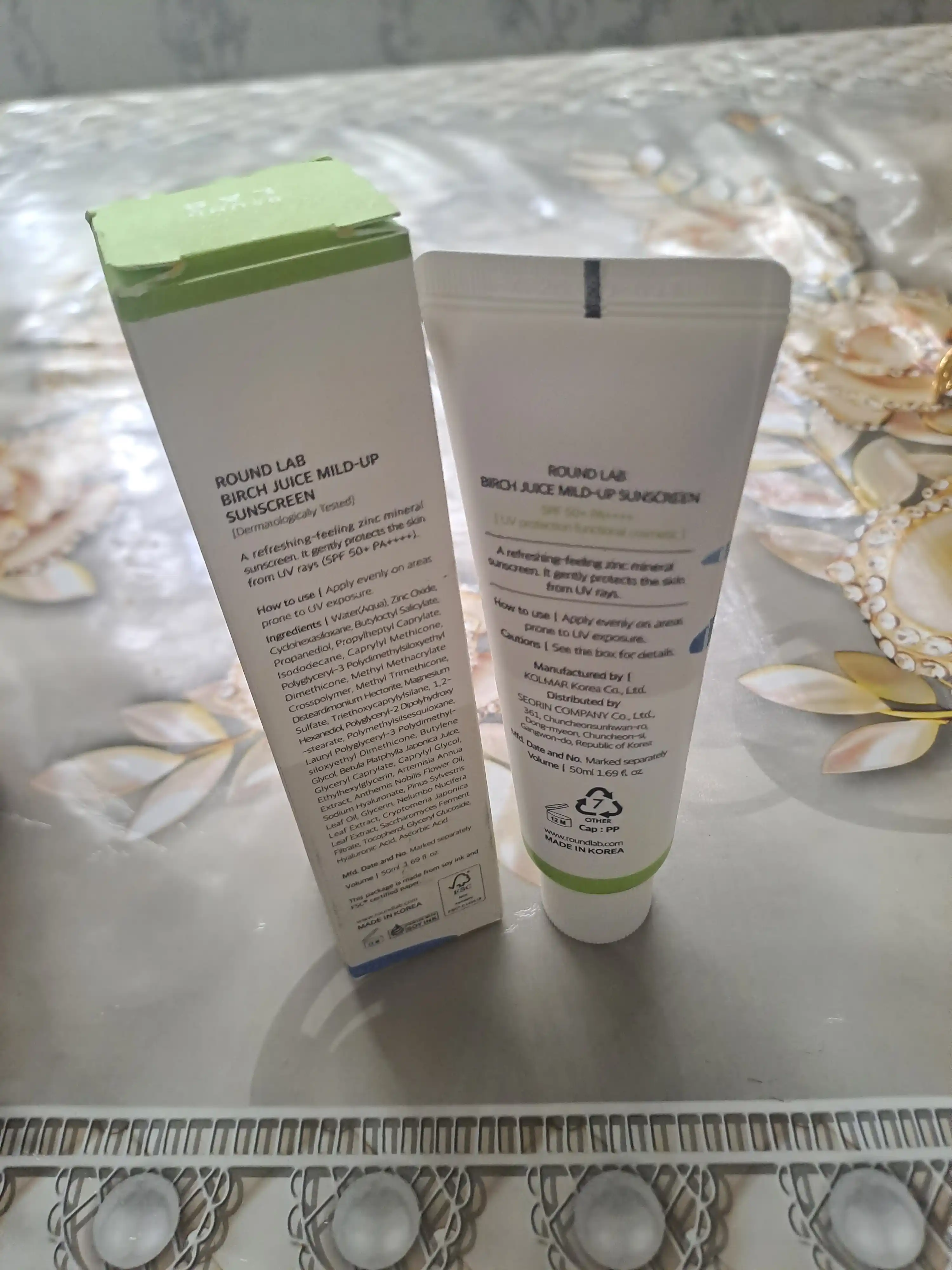 Quyoshdan himoyalovchi krem Round Lab Birch Juice Moisturizing  SPF50
