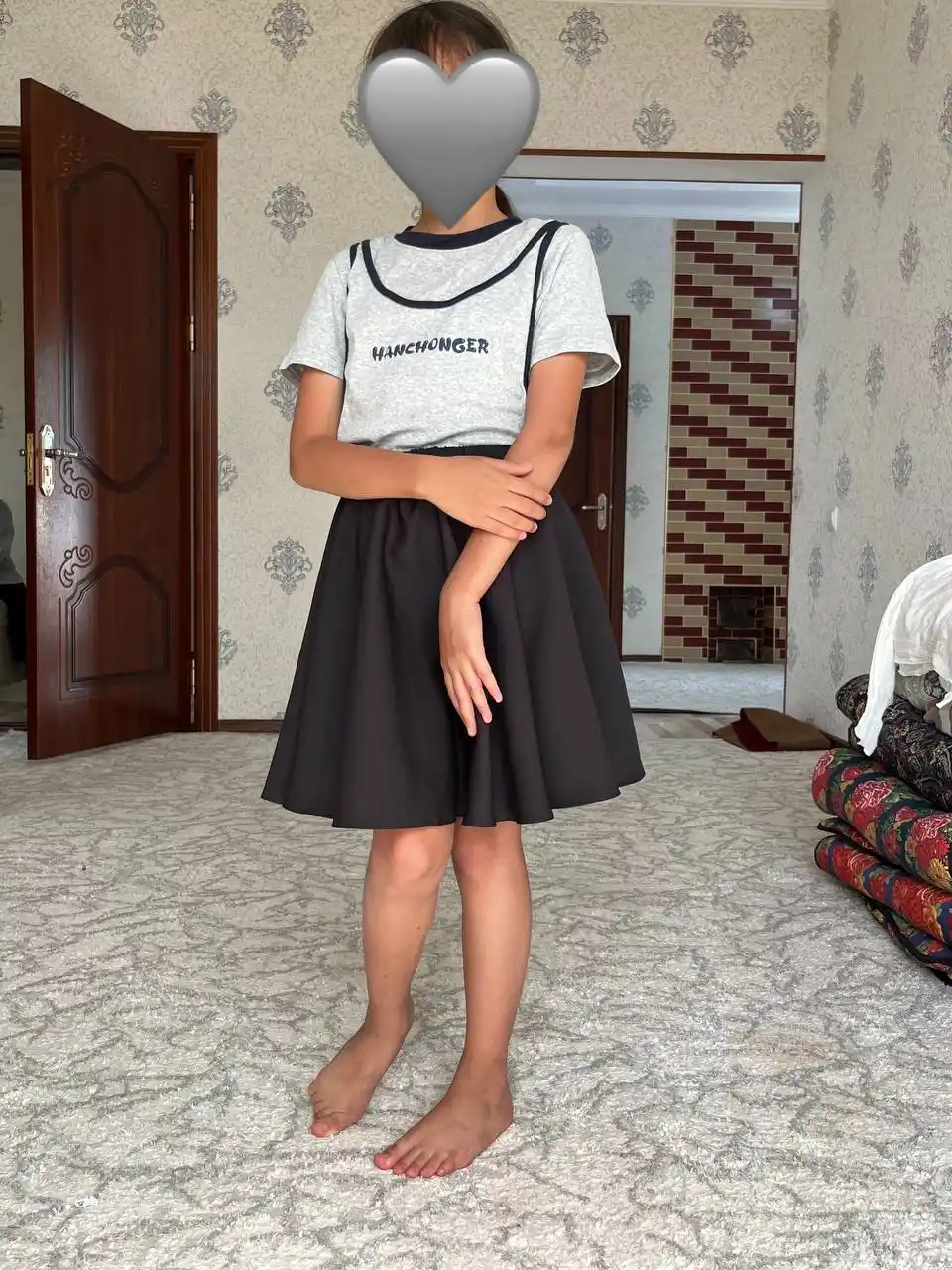 Maktab uchun qora yubka, 7-12 yoshli qizlar uchun yubka