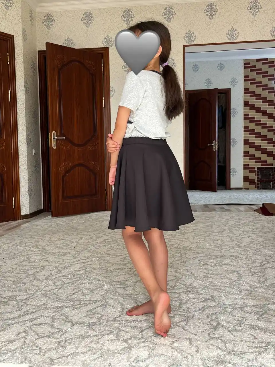 Maktab uchun qora yubka, 7-12 yoshli qizlar uchun yubka