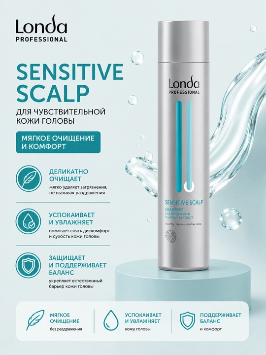 SCALP SENSITIVE Шампунь для чувствительной кожи головы, 250 мл - 