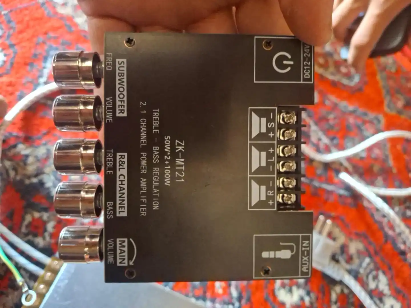 Усилитель звука 2.1, усилитель колонок 2.1, для сабвуфера, 100Вт, Bluetooth, AUX, ZK-MT21