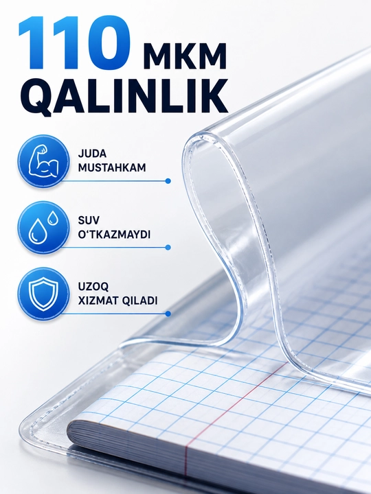 Daftar, kundalik va darsliklar uchun muqovalar A5 24 dona 110 mkm shaffof zich