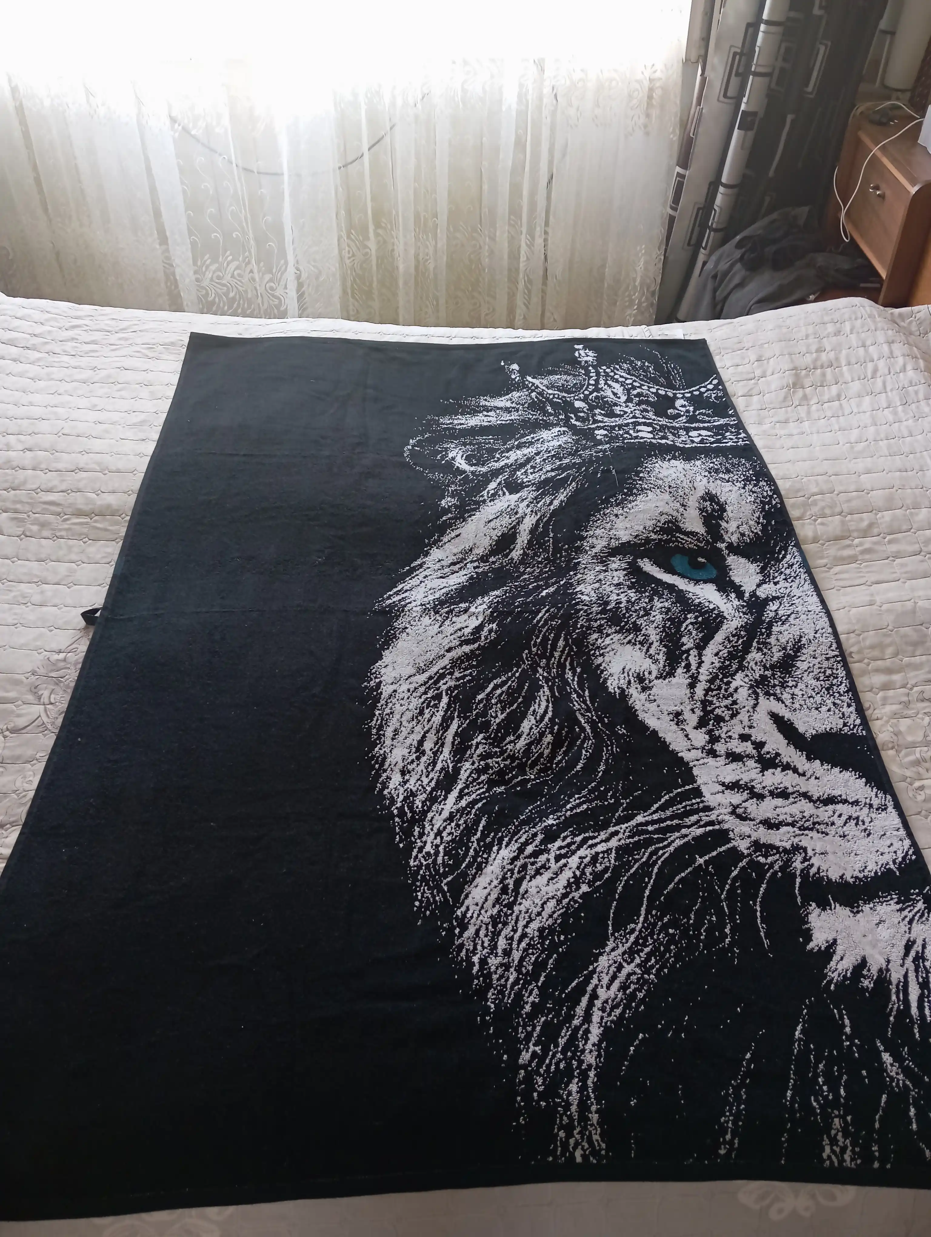 Leopard paxmoq sochig‘i, 100 x 150 sm, paxta tolali, katta, hammom uchun