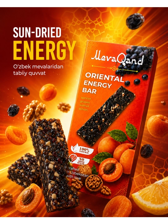 Батончик MevaQand Oriental Energy Bar из сухофруктов, 40 г (14 шт.)