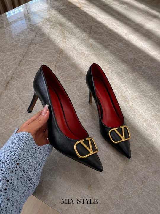 Элегантные женские туфли VALENTINO кожаный каблук, 6 см, сделано в Турции, размер в размер - 