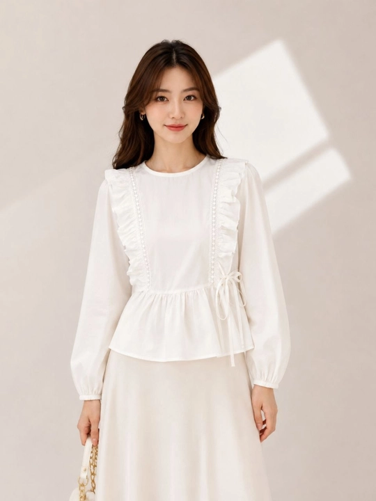 Uzun yengli klassik ayollar bluzkasi - 