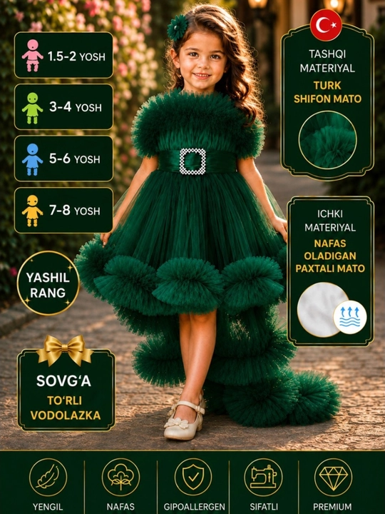 Нарядное платье для девочки, детские платья, сарафан, женское платье - 