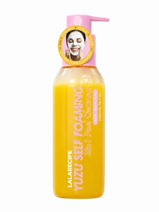 LalARECIPE 3 ta 1 da yuz uchun o‘z-o‘zidanko‘piklanuvchi tozalovchi vosita, piling, 200 ml