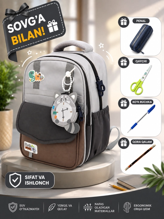Bolalar ryukzagi, maktab sumkasi, qizlar ryukzagi, o‘quvchi sumkasi, bolalar sumkasi