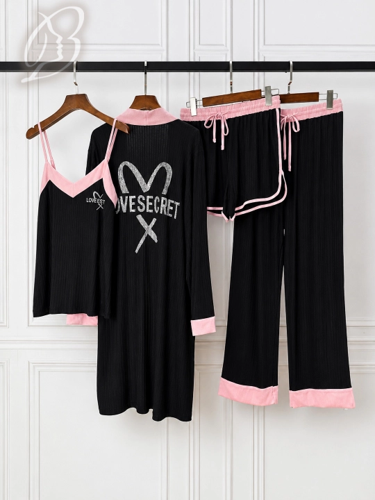 Pijama ayollar uchun, qulay uy kiyimi, 4 tasi 1 da, o'lcham standart - 
