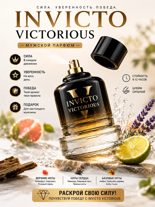 INVICTUS VICTORIOUS, Eau de parfum, Erkaklar uchun jozibador va elegant atir, 100ml OAE