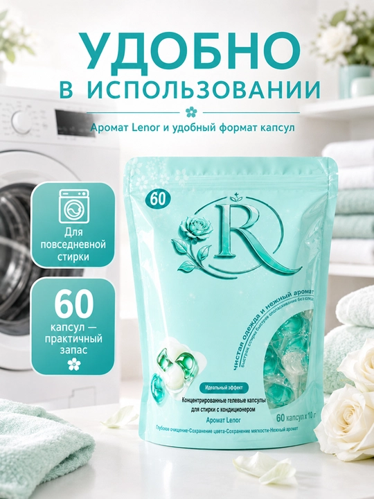 Капсулы для стирки белья, 60 шт