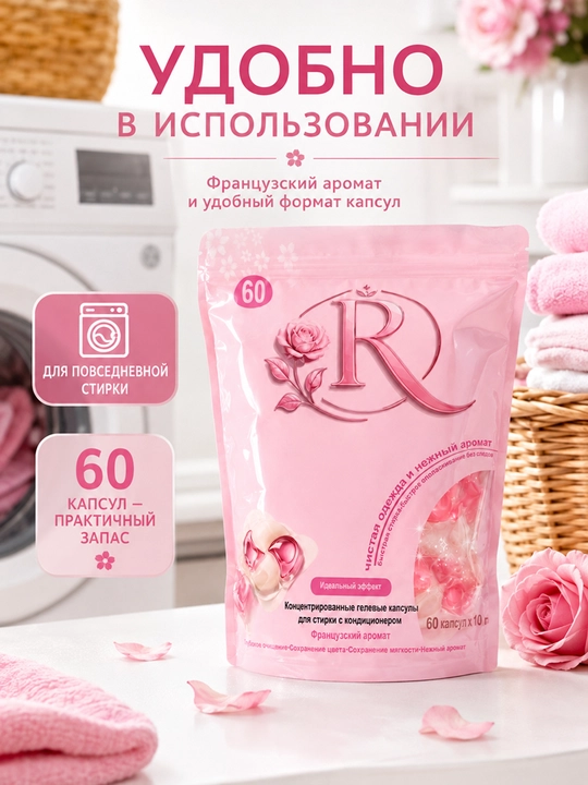 Капсулы для стирки белья, 60 шт