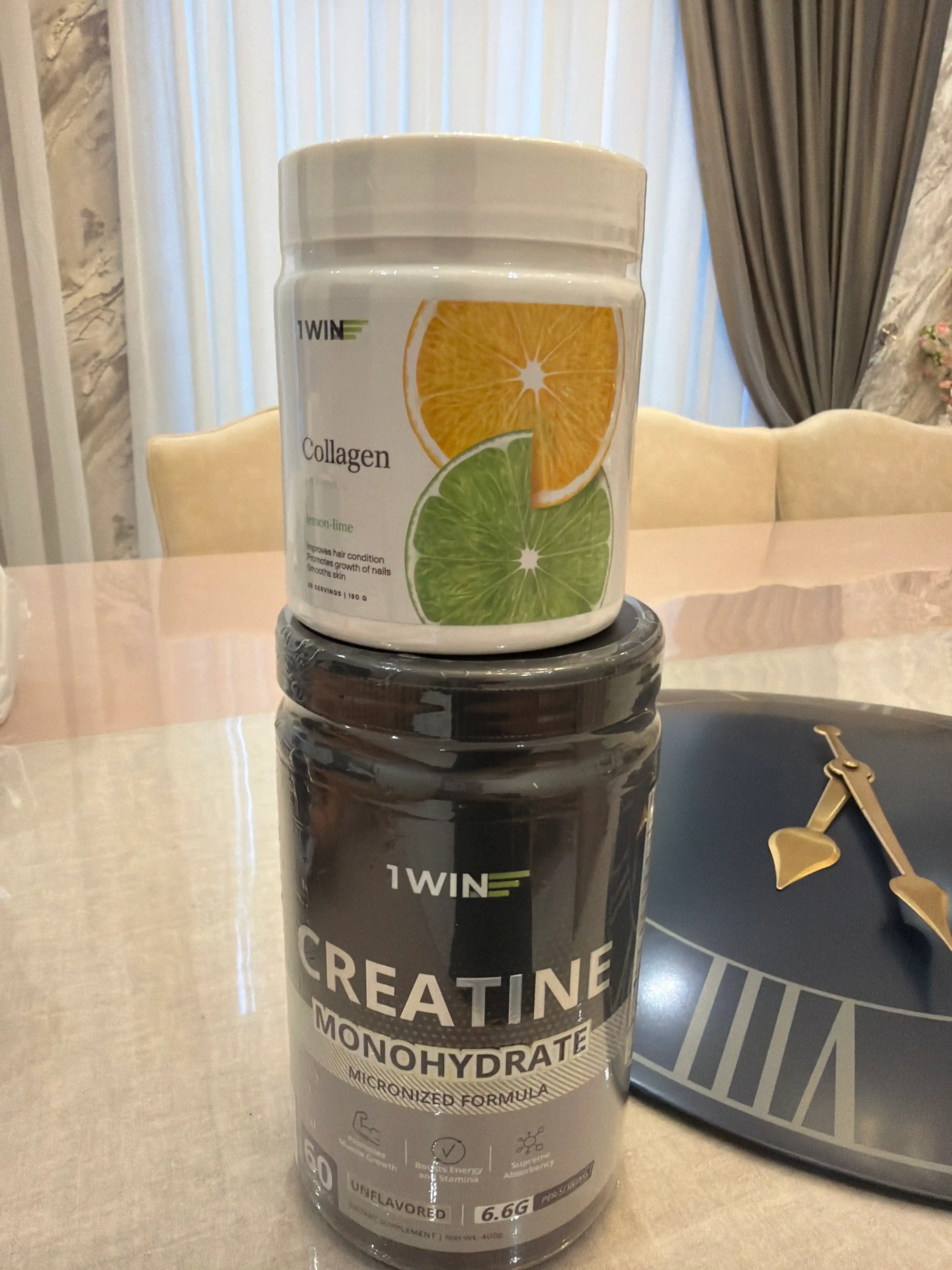 Kreatin monogidrat 1WIN, 400 gr, 60 porsiya, tamsiz
