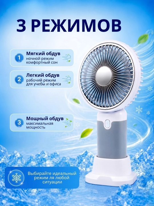 Мини вентилятор ручной, настольный, USB, портативный, компактный