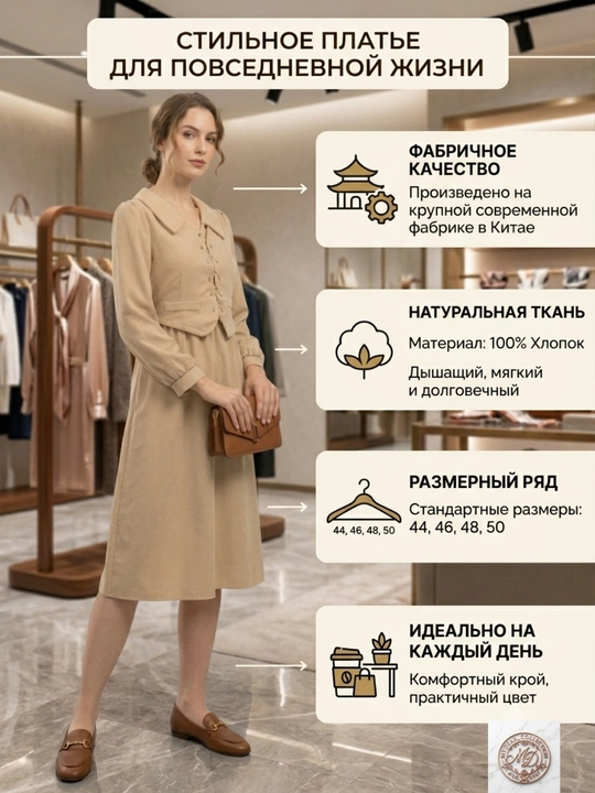 Ayollar uchun Barbie Dvoyka ko'ylak nimcha+ko'ylak, standart o'lchamlarda, 44-50 razmer - 