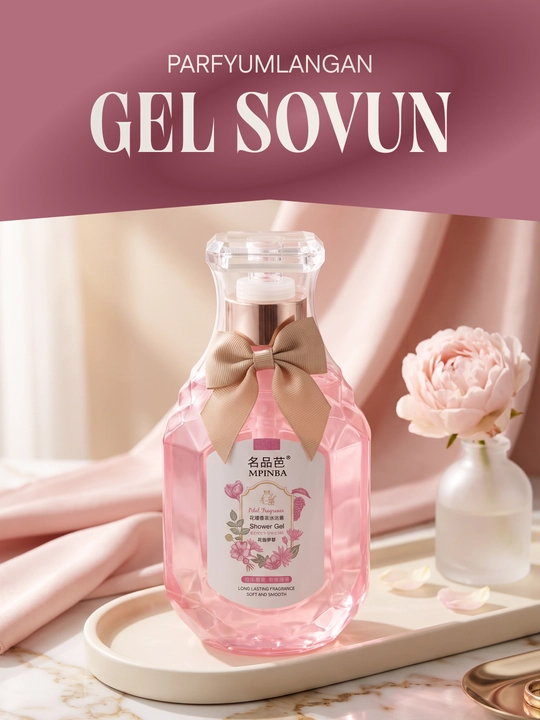Dush uchun parfyum gel-sovun MPINBA Petal Fragrance Shower Gel, gul barglari bilan, 520 ml - 