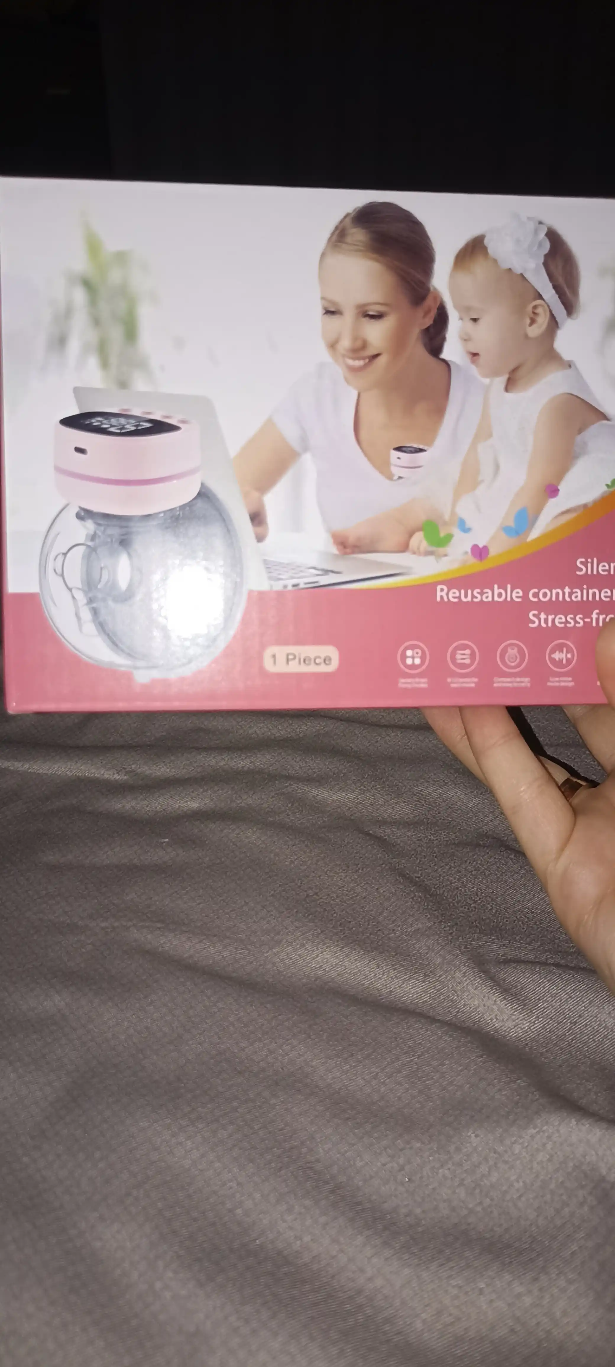 Elektr simsiz "erkin qo‘llar" sut so‘rg‘ichi, ko‘krakka taqiladigan, onalar uchun portativ