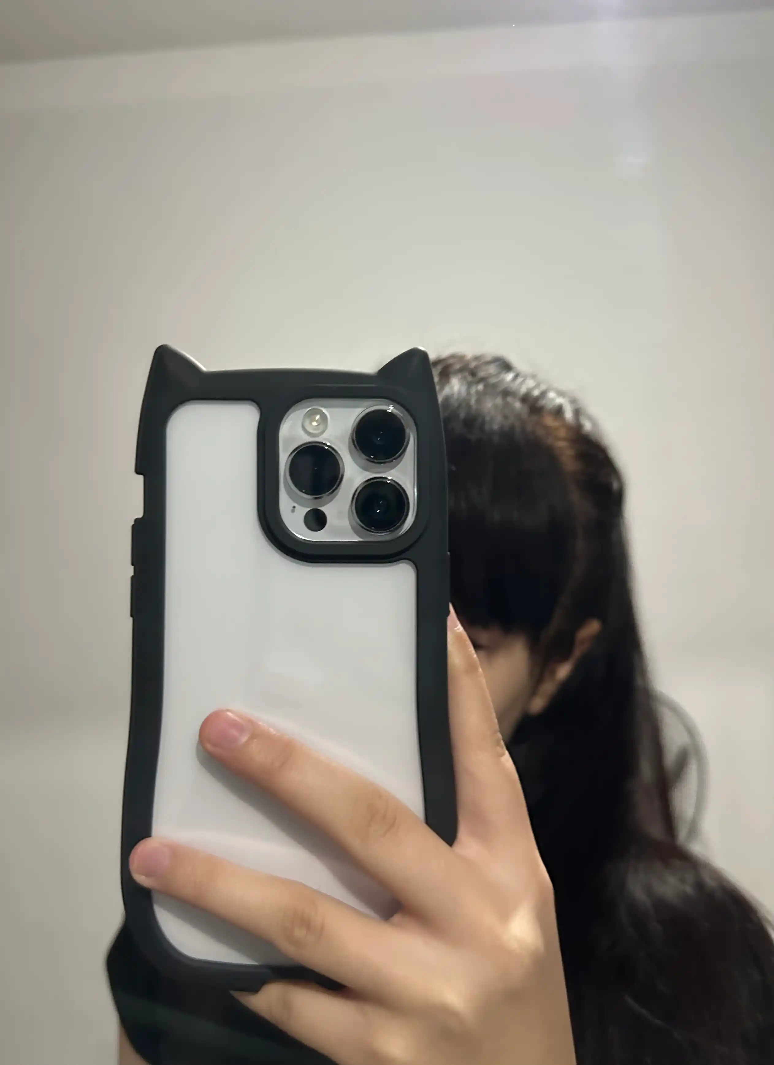 Прозрачный 3D чехол с кошачьими ушками для IPhone X,XR,XS,11,12,13,14,15,16,17/18 Pro Max