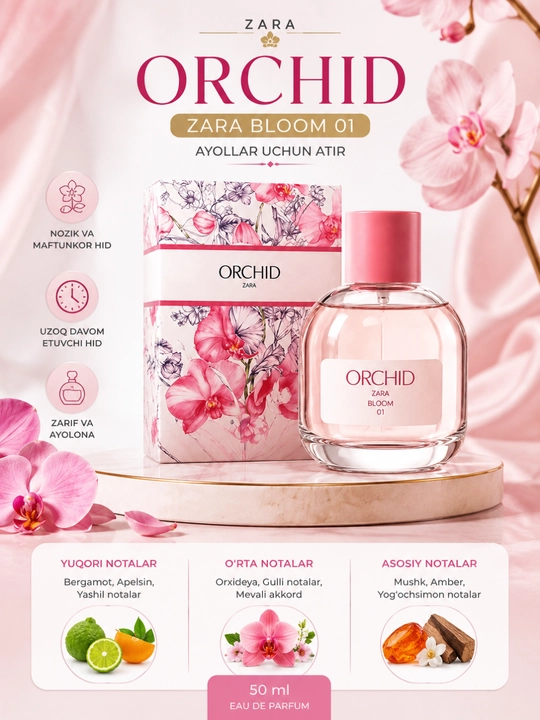 Ayollar atiri, ORCHID Bloom Eau de Parfum - 