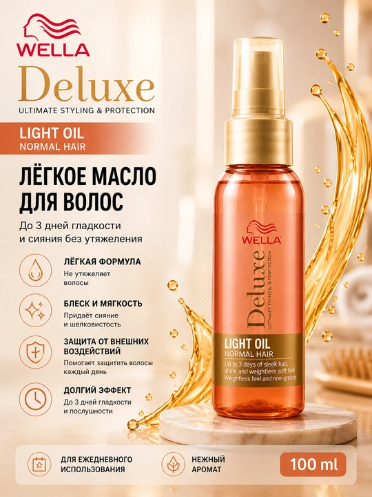 Масло для волос Wella Deluxe Light Oil, 100 мл - 