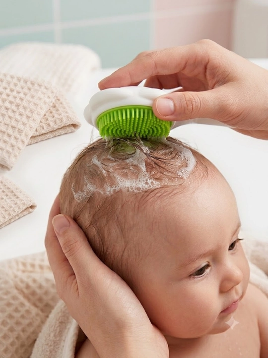 Gipoallergen silikon chaqaloqlar soch cho'tkasi va yumshoq massaj shampoo tarog'i (3+ oy) - 