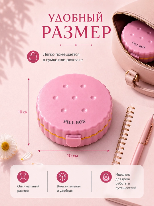 Таблетница, органайзер, контейнер, неделька, для хранения таблеток, утро, день и вечер, 7 дней